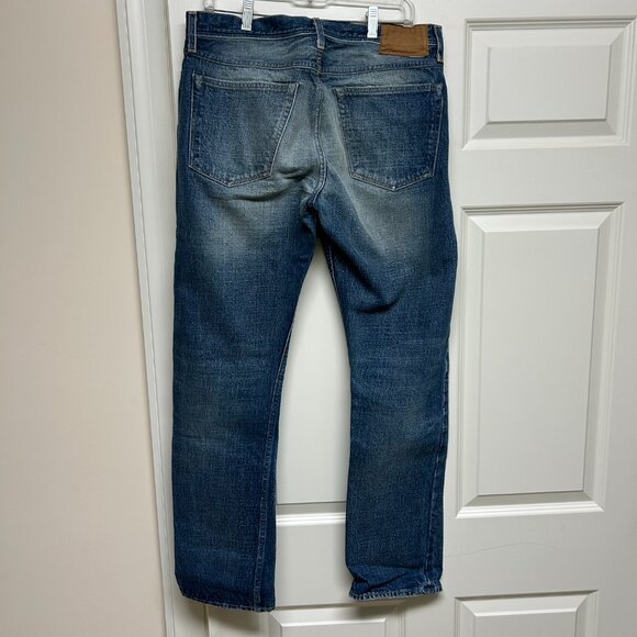 J. Crew Wallace & Barnes Distressed Indigo Dyed Selvedge Jeans 32W 32L - MINT! - Picture 3 of 7